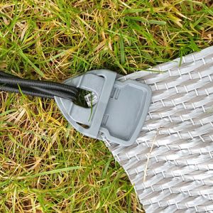 Use the neat Holdon Xtra clips for RV awnings and; patio mats