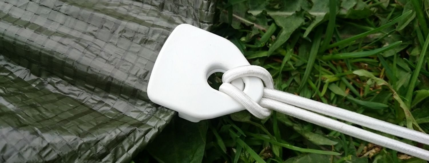 Holdon mini Clip On Eyelets Securing Green Tarp