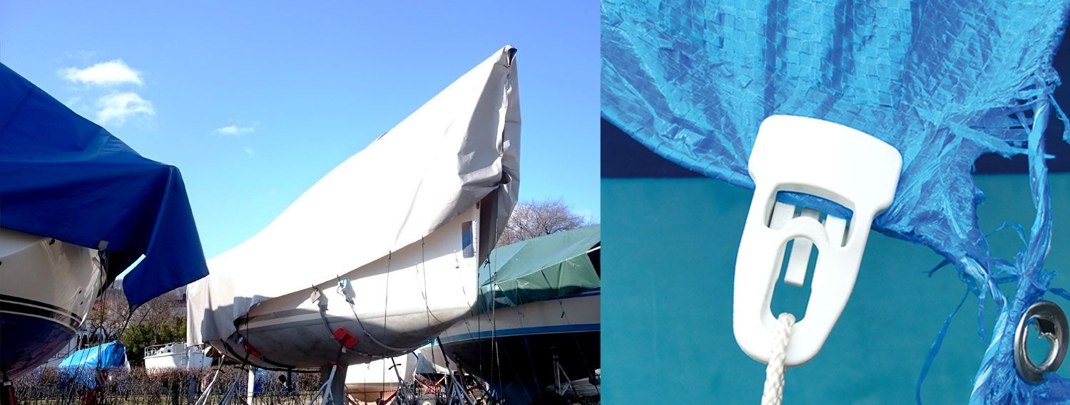 Secure your boat cover for outdoor storage